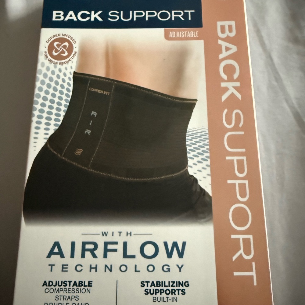 Copper Fit Black Back Support Belt
